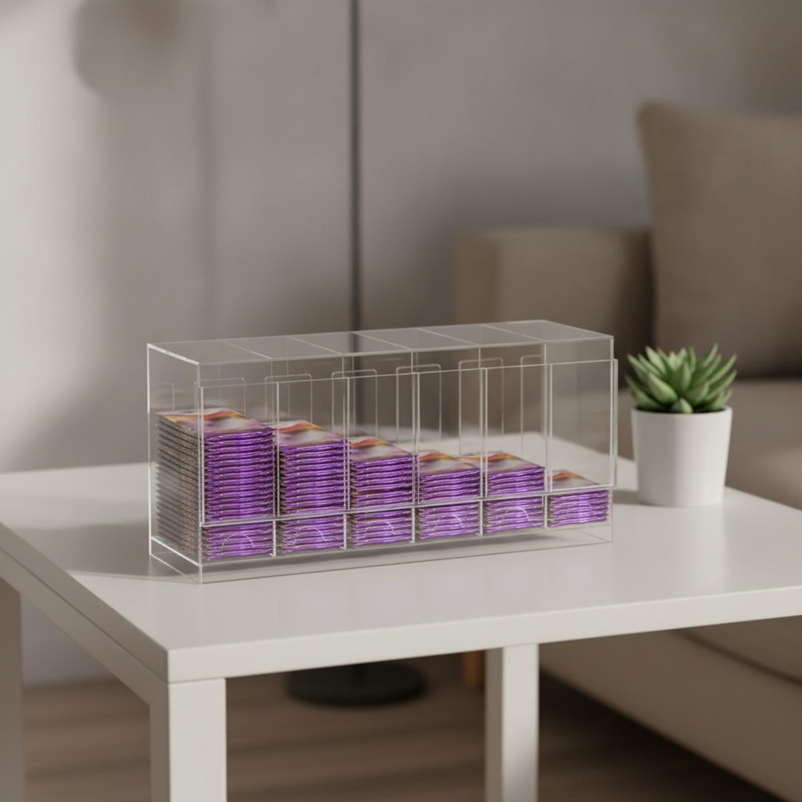 Storage - กล่องจัดเก็บการ์ดแบบมีช่องแบ่ง กล่องอะคริลิกสำหรับเก็บการ์ดแบบเปิดไม่มีฝา หยิบใช้ง่าย