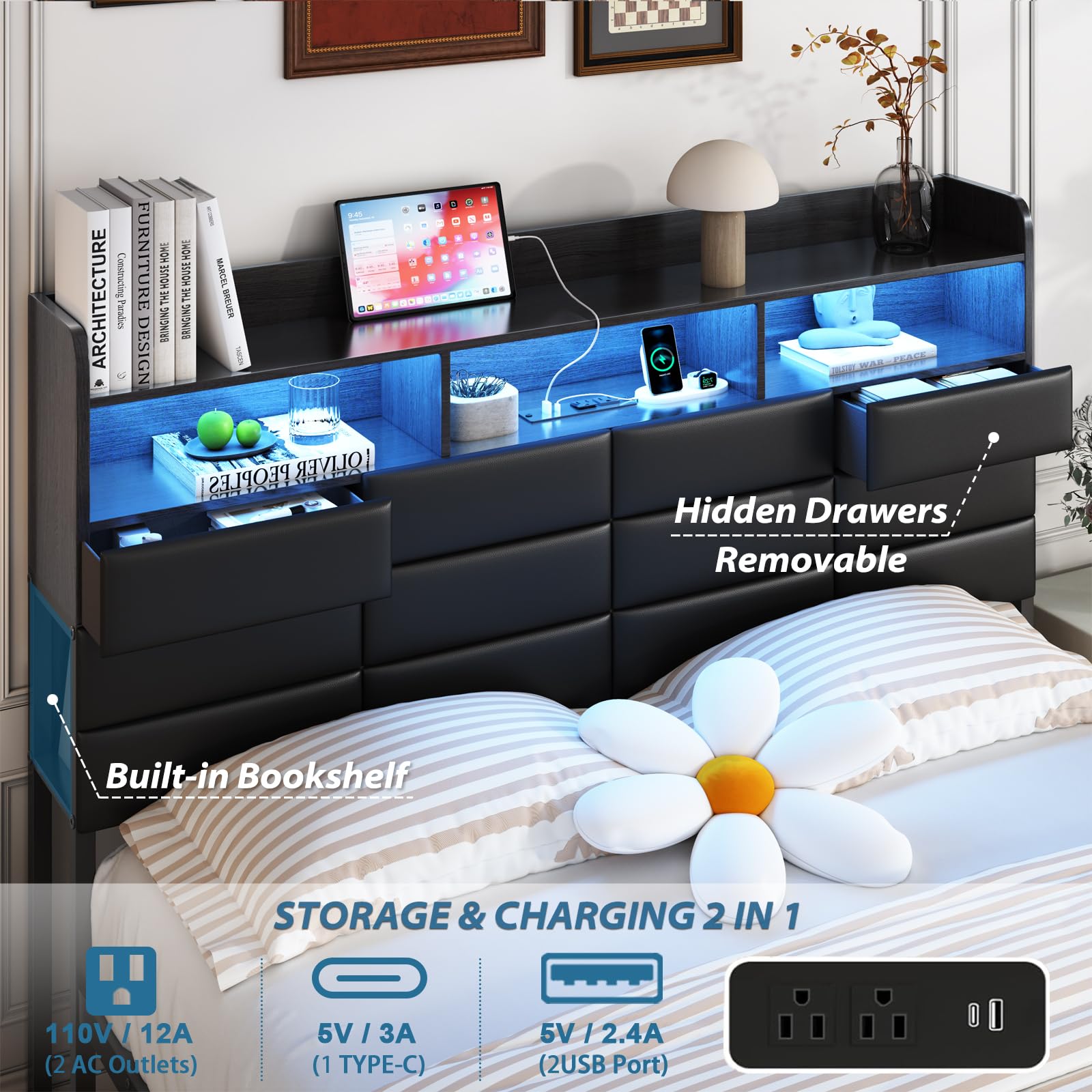 โครงเตียงขนาดคิงไซส์ พร้อมลิ้น - King Size Bed Frame With Storage Drawers บทวิจารณ์และราคา