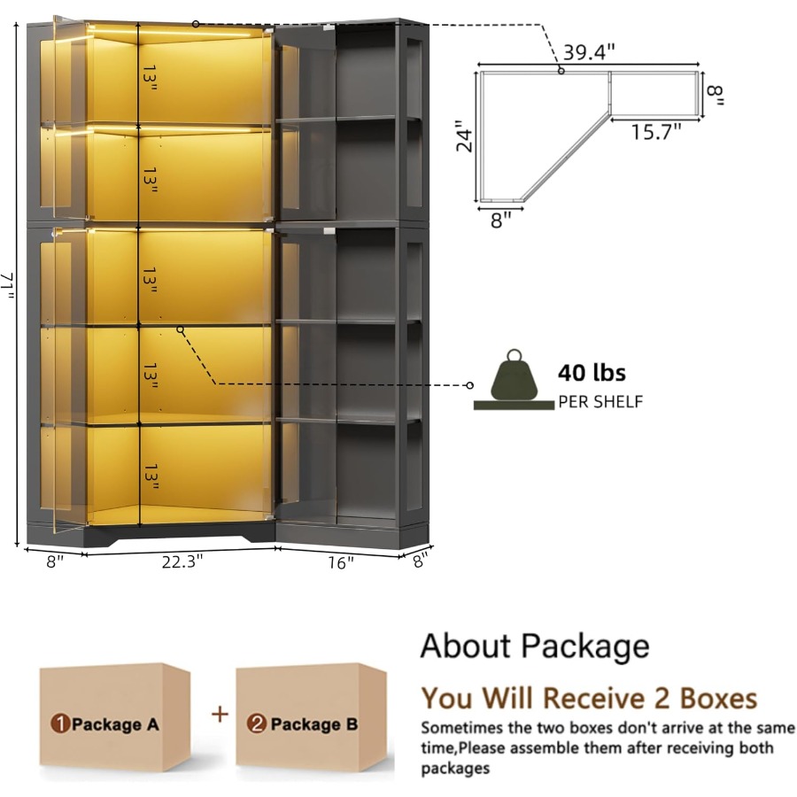 ตู้โชว์มุมสำหรับเก็บของสะสม พร - Storage บทวิจารณ์และราคา
