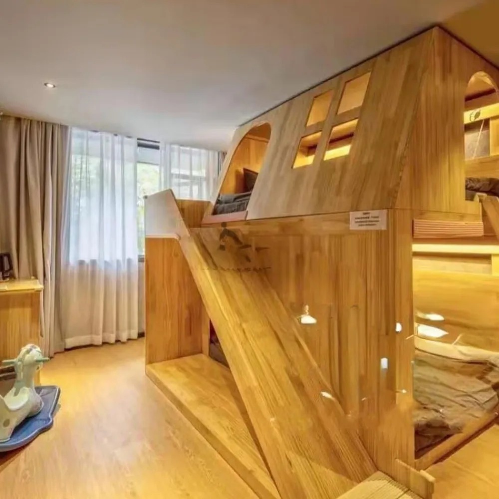 เตียงสองชั้นทรงบ้านต้นไม้สำหรั - Bunk Bed With Stairs And Slide บทวิจารณ์และราคา