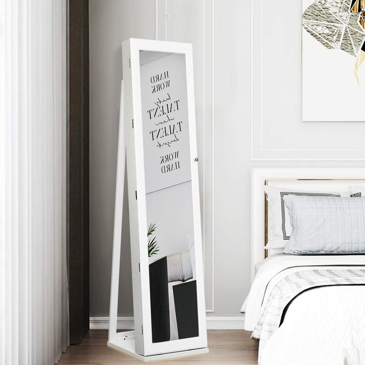 ตู้โชว์เครื่องประดับแบบตั้งพื้ - Full Length Mirror Jewelry Armoire บทวิจารณ์และราคา